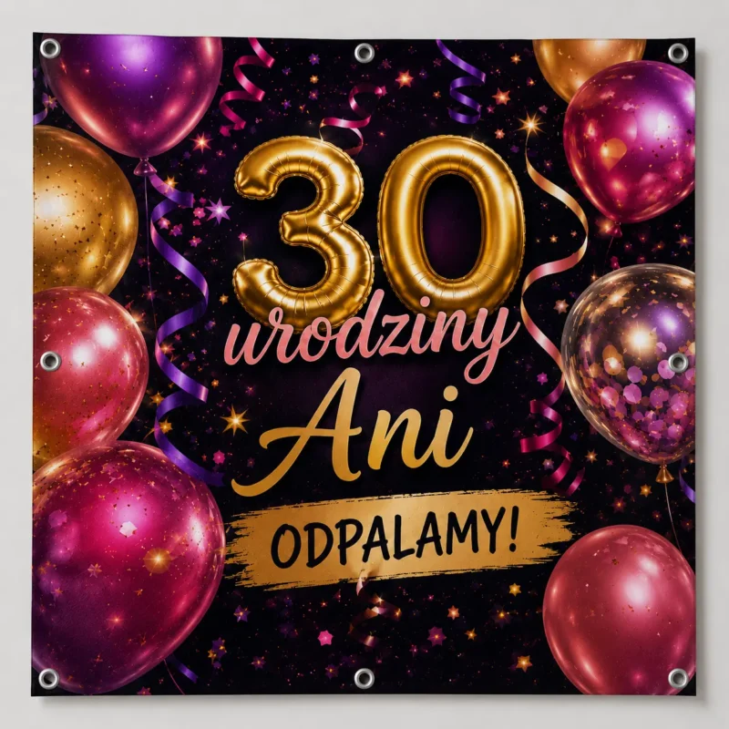 Baner urodzinowy z imieniem 1x1m
