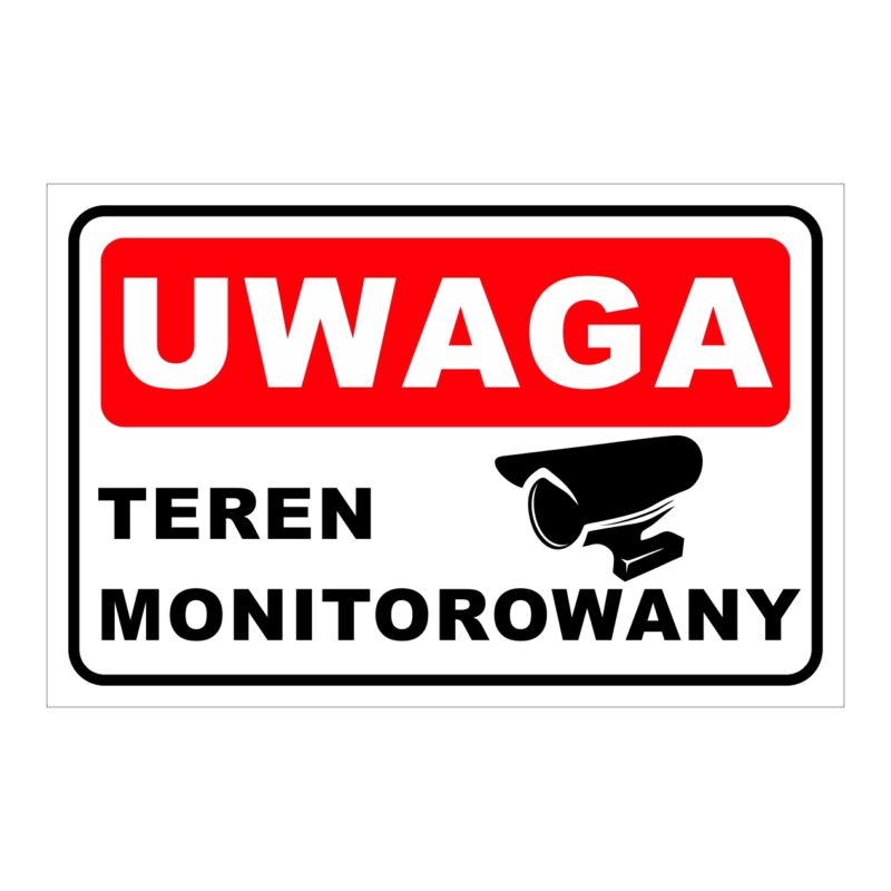 Teren monitorowany tabliczka 32 × 21 cm z PCV