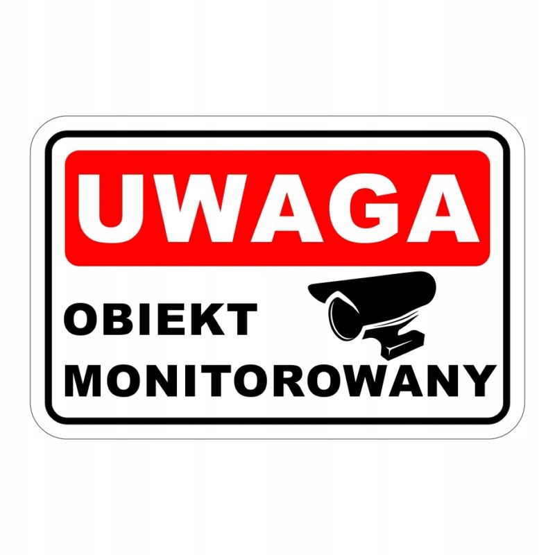 Obiekt monitorowany – naklejka 20 × 30 cm