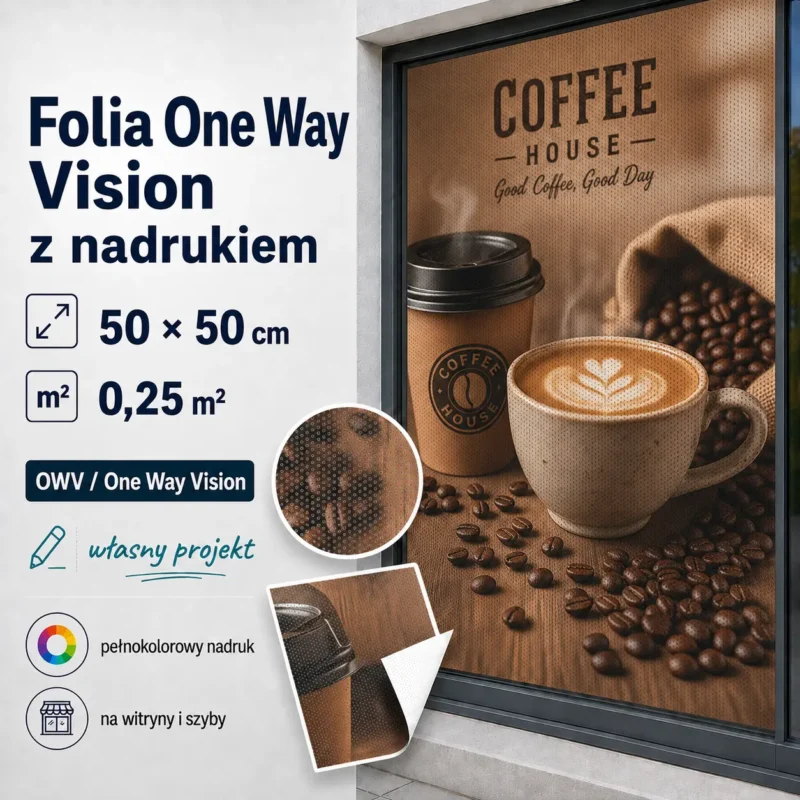 Folia One Way Vision z nadrukiem