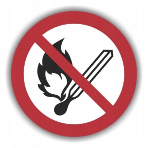 Naklejki bhp zakaz uzywania otwartego-ognia bez tekstu