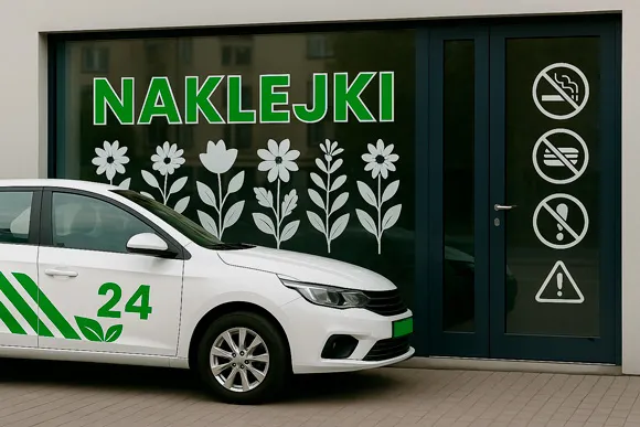 Naklejki reklamowe na samochód, witryny, ściany i drzwi