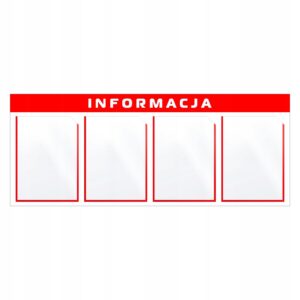 Tablica informacyjna ogłoszeniowa na 4 kartki a4 pcv wisząca na ścianę