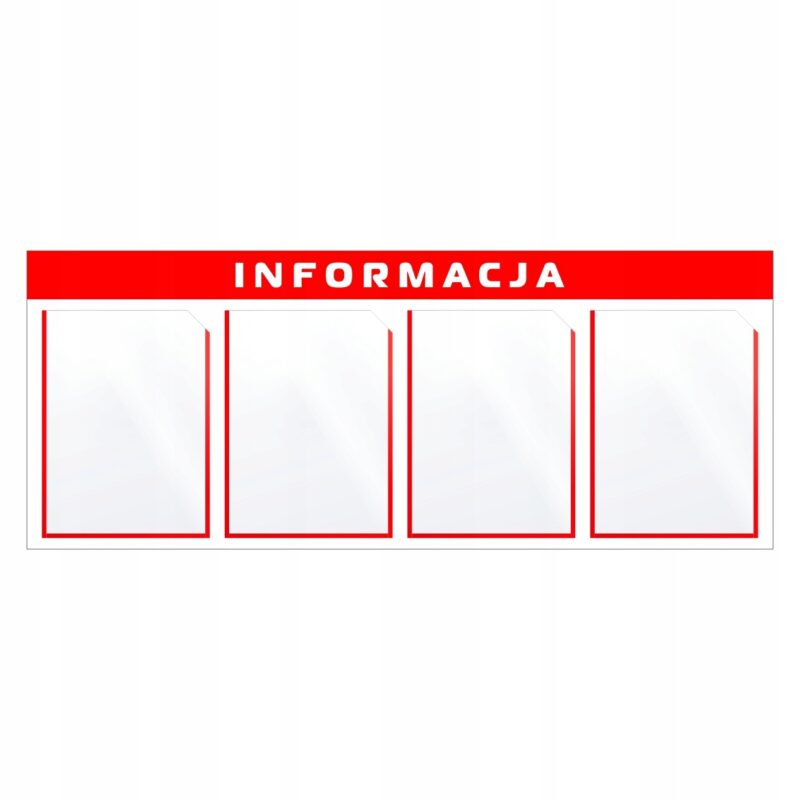 Tablica informacyjna ogłoszeniowa na 4 kartki a4 pcv wisząca na ścianę