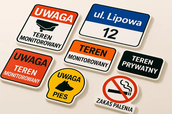 Tabliczki informacyjne i ostrzegawcze
