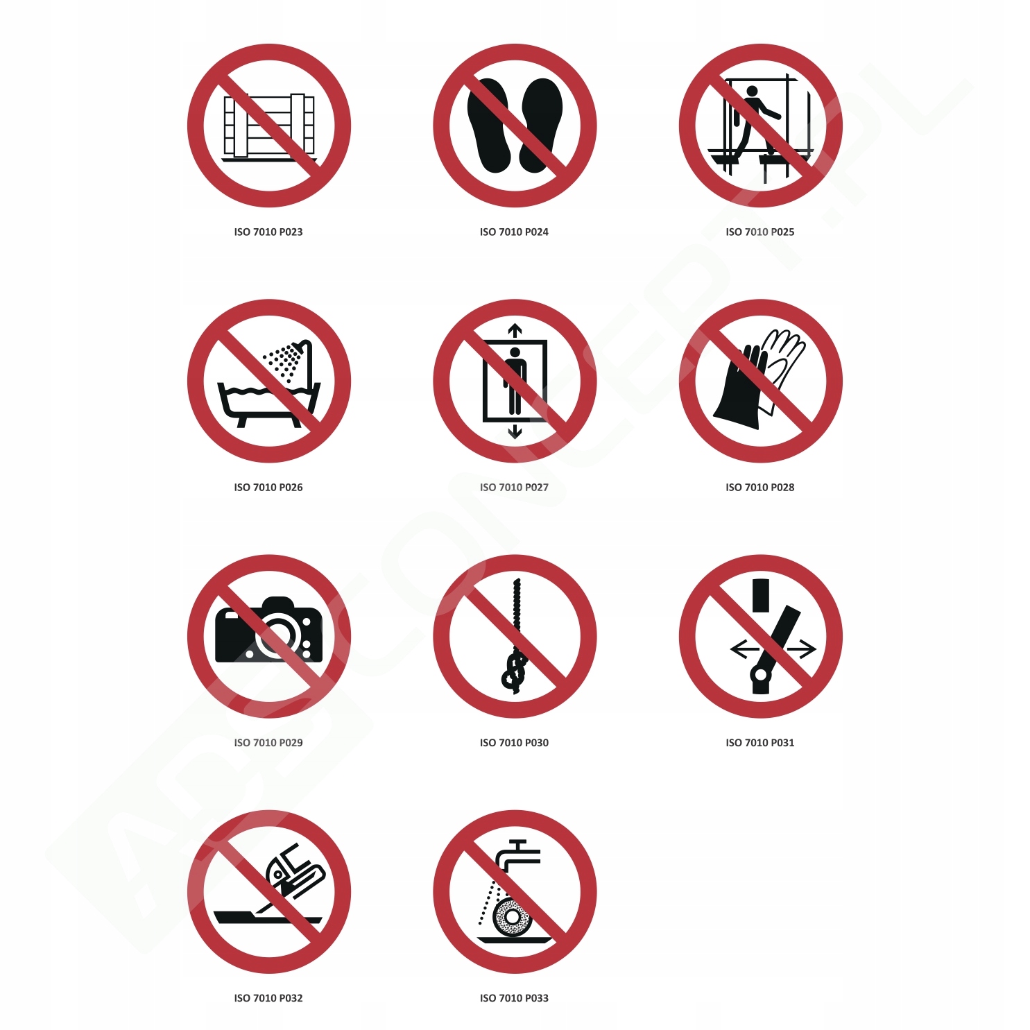 znaki bhp naklejki p023-p033