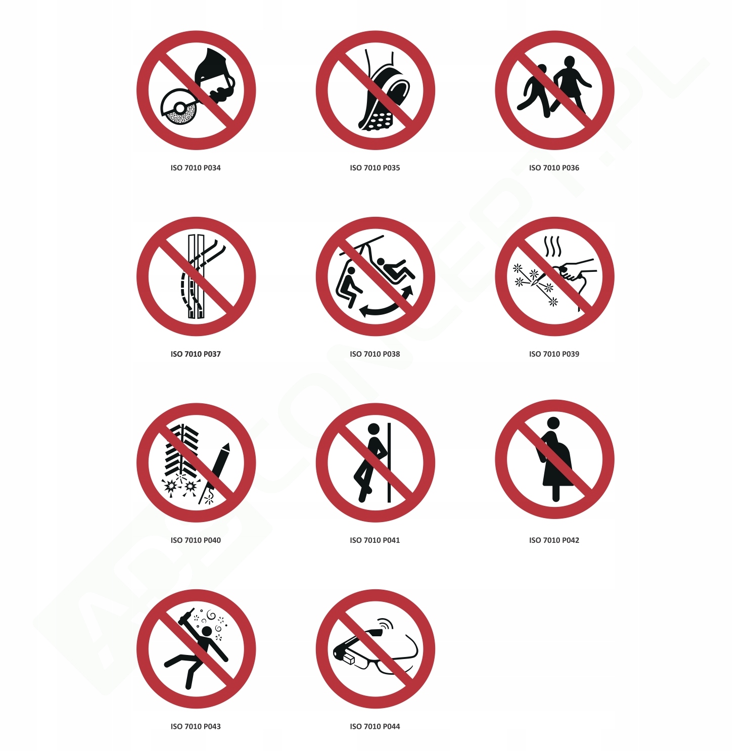 znaki bhp naklejki p0034-p044