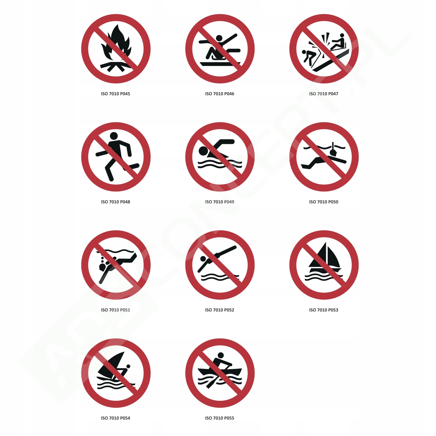 znaki bhp naklejki p045-p055 znaki bhp naklejki p045-p055