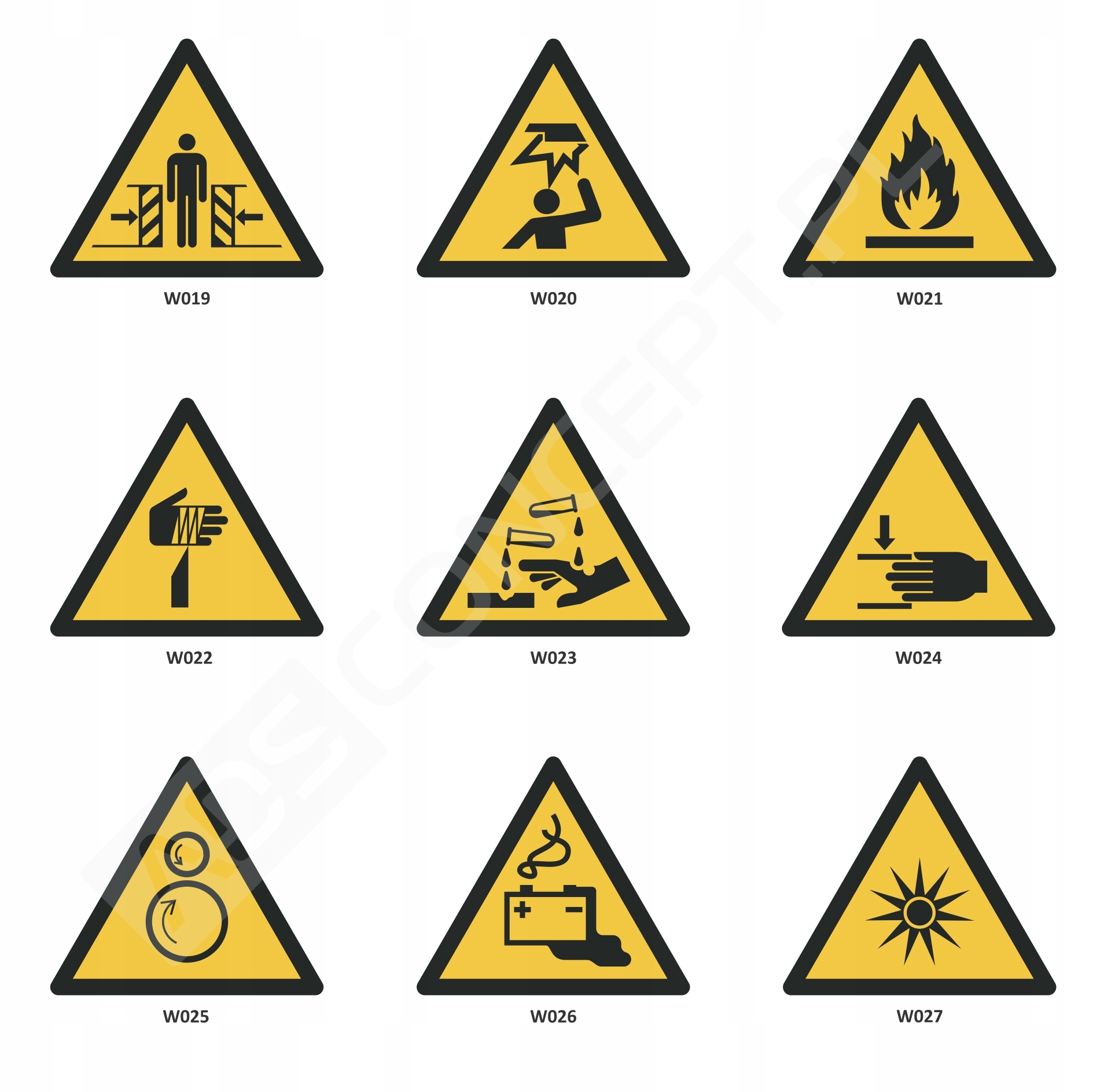 Zestaw wzorów W019–W027
