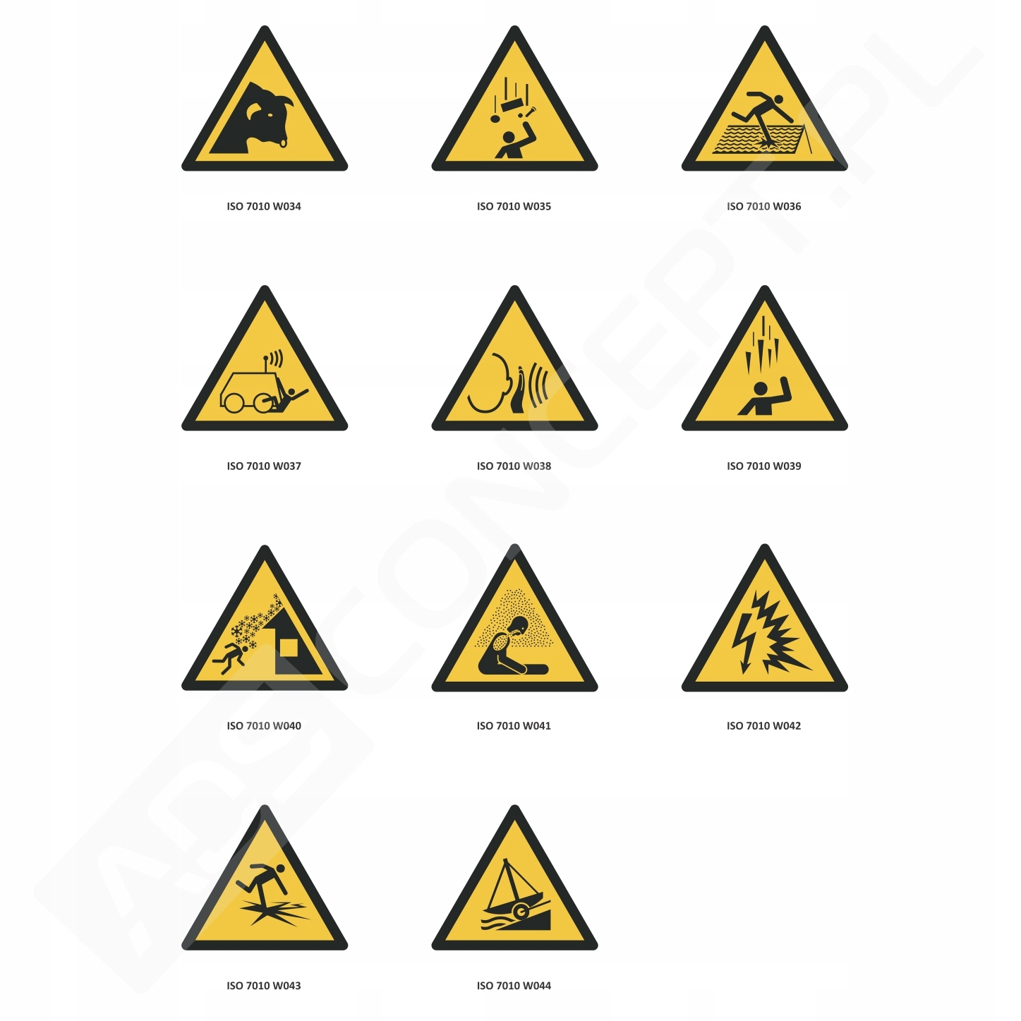 Znaki bhp ostrzegawcze naklejki nalepki 5X5 CM foliowe iso 7010 - obrazek 8