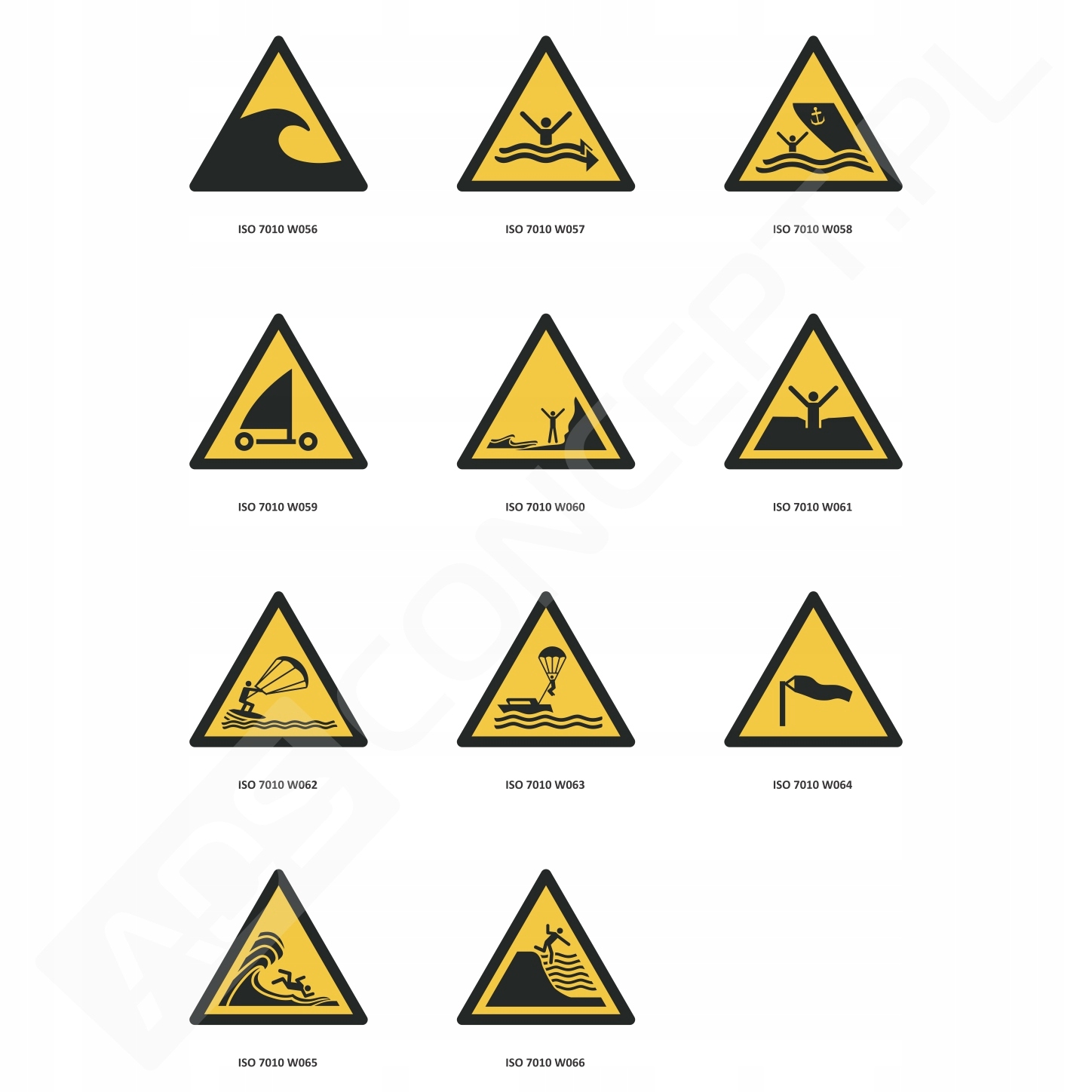 Znaki bhp ostrzegawcze naklejki nalepki 5X5 CM foliowe iso 7010 - obrazek 10